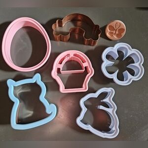 Spring Cookie Cutter Set With Stamp, 7 Pieces Lot All Sold Together